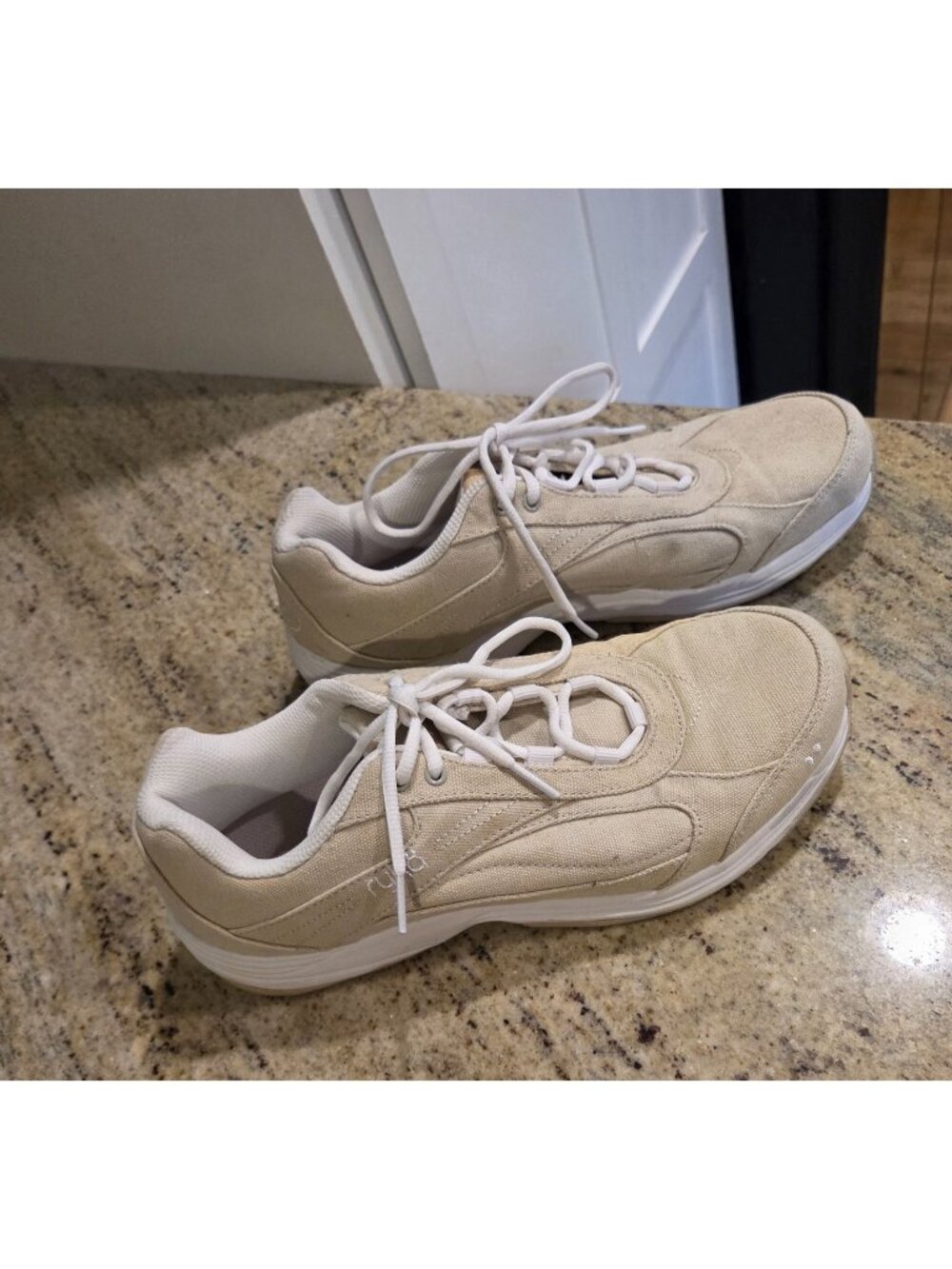 RYKA Metro Canvas Walking Sneaker Beige Womens Size 9.5
